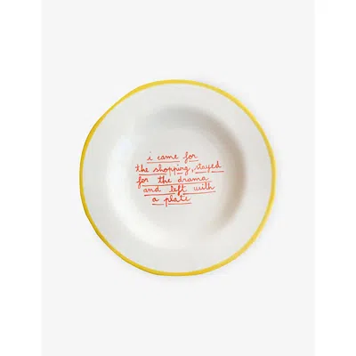 Laetitia Rouget Yellow And Red Plate Came For Shop Stay For Drama Ceramic Plate 20cm In Multi