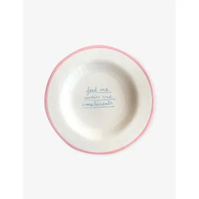Laetitia Rouget Pink And Blue Plate Feed Me Cookies And Comps Ceramic Plate 20cm