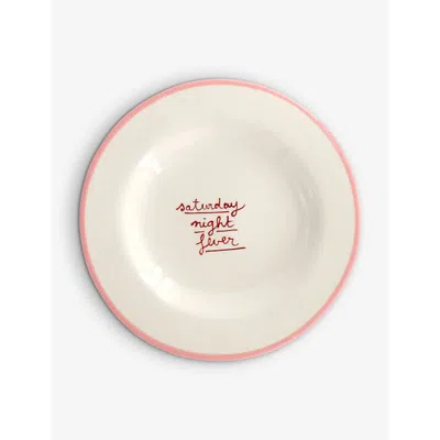 Laetitia Rouget Saturday Night Fever Stonware Dessert Plate 20cm In Pink