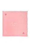 Laetitia Rouget Set Of 2 Linen Napkin Embroidered In Pink