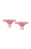 Laetitia Rouget Set Of 2 Lola Pink Glass Soucoupe In Pink
