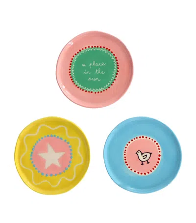 Laetitia Rouget Set Of 3 A Place In The Sun Jewellery Plates In Multi