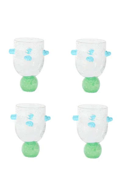 Laetitia Rouget - Set Of 4 Ana Glass Green And Turquoise - Multi