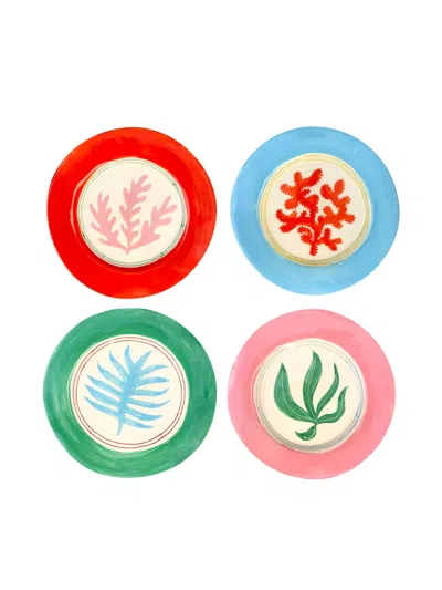 Laetitia Rouget Under The Sea Dinner Plates (set Of Four) In Multi