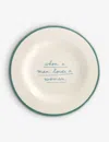 LAETITIA ROUGET LAETITIA ROUGET WHEN A MAN LOVES A WOMAN HAND-PAINTED STONEWARE DESSERT PLATE 20CM