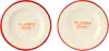 Laetitia Rouget White 'no Snogging Allowed' Plate Set In Multi