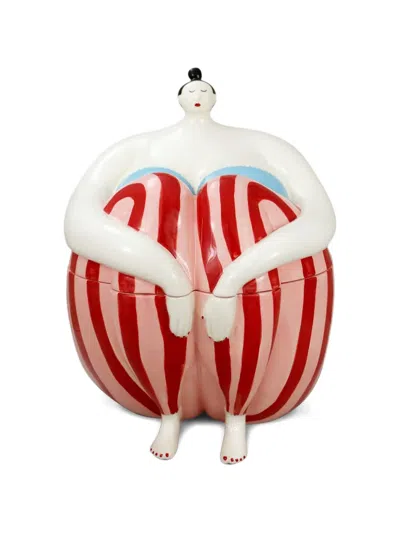 Laetitia Rouget X Herdmar Passionnément Cutlery Set In Ceramic Holder (six-person Setting) In Red