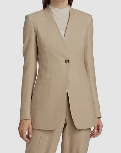 Pre-owned Lafayette 148 $1498  York Women's Beige Single-button Wool Blazer Jacket Sz 2