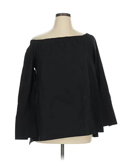 Pre-owned Lafayette 148 3/4 Sleeve Blouse In Black
