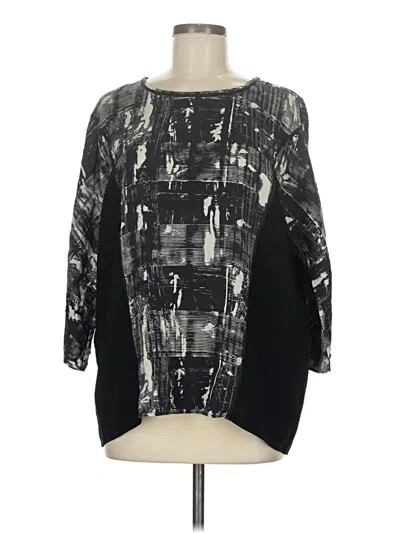 Pre-owned Lafayette 148 3/4 Sleeve Blouse In Black