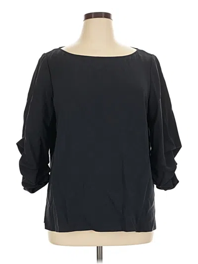 Pre-owned Lafayette 148 3/4 Sleeve Blouse In Black