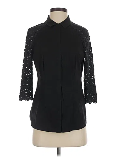 Pre-owned Lafayette 148 3/4 Sleeve Blouse In Black