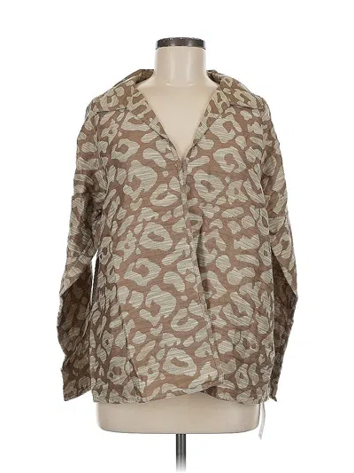 Pre-owned Lafayette 148 3/4 Sleeve Blouse In Brown