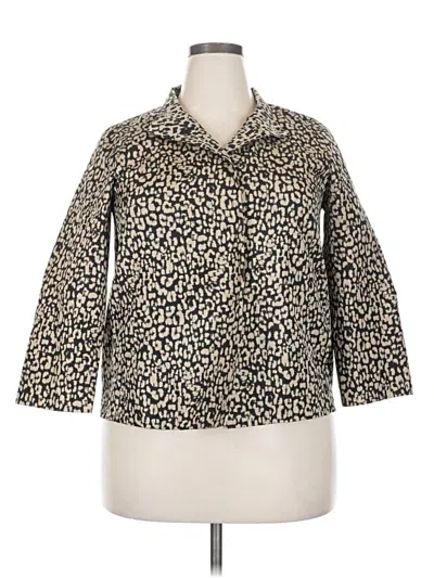 Pre-owned Lafayette 148 3/4 Sleeve Blouse In Brown