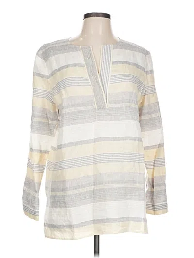 Pre-owned Lafayette 148 3/4 Sleeve Blouse In Gray