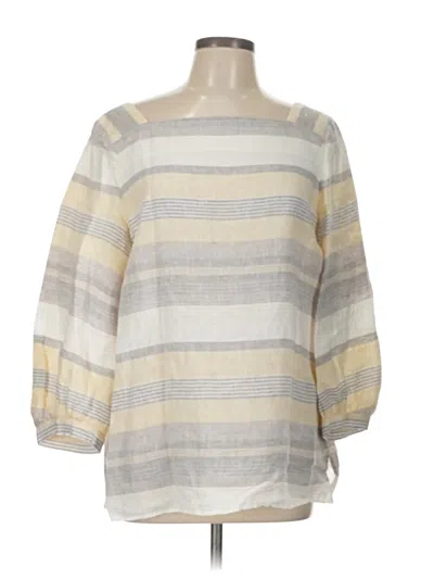 Pre-owned Lafayette 148 3/4 Sleeve Blouse In Gray