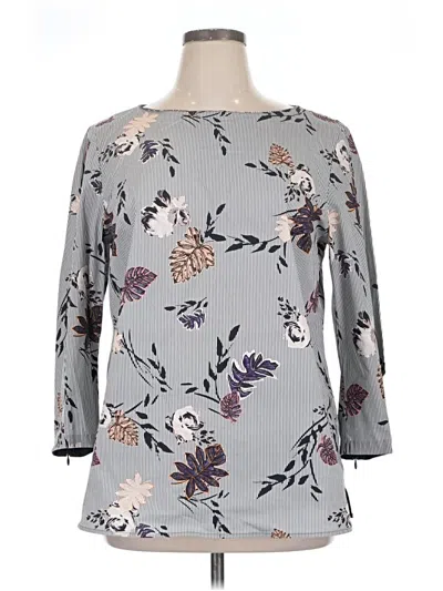 Pre-owned Lafayette 148 3/4 Sleeve Blouse In Gray