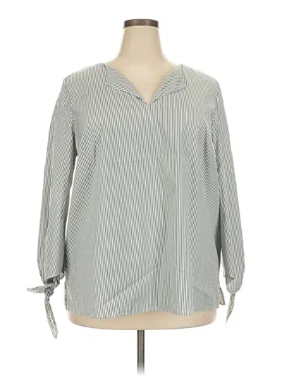 Pre-owned Lafayette 148 3/4 Sleeve Blouse In Gray