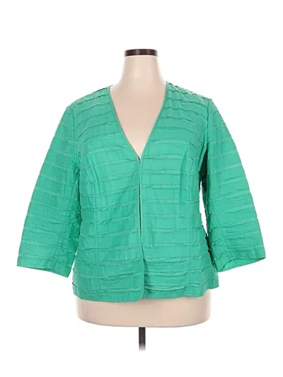 Pre-owned Lafayette 148 3/4 Sleeve Blouse In Green
