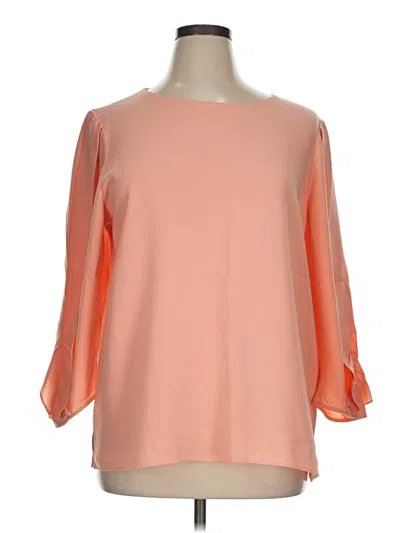 Pre-owned Lafayette 148 3/4 Sleeve Blouse In Orange