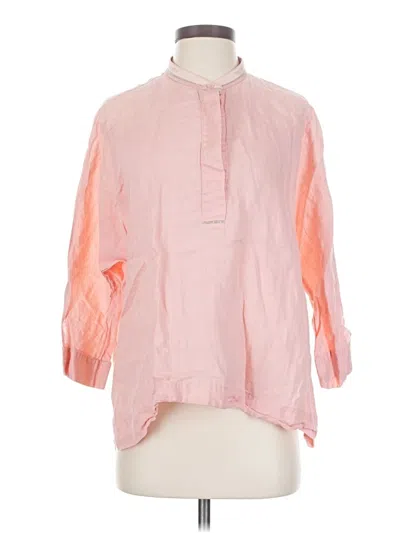 Pre-owned Lafayette 148 3/4 Sleeve Blouse In Pink