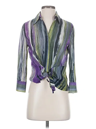 Pre-owned Lafayette 148 3/4 Sleeve Blouse In Purple