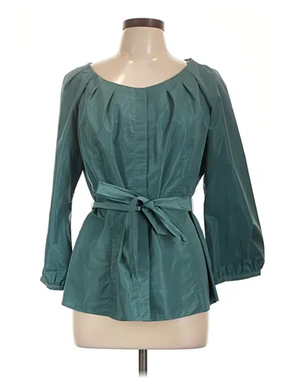 Pre-owned Lafayette 148 3/4 Sleeve Blouse In Teal