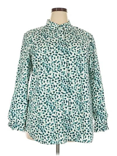 Pre-owned Lafayette 148 3/4 Sleeve Blouse In Teal