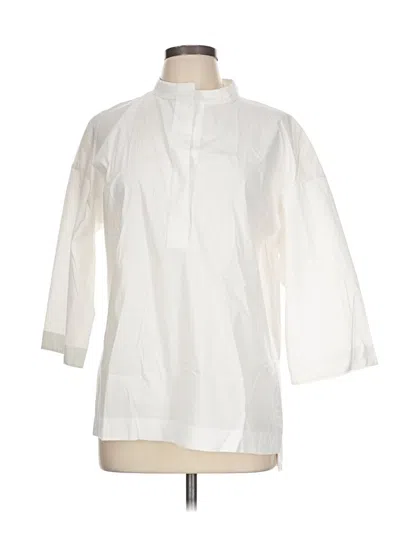Pre-owned Lafayette 148 3/4 Sleeve Blouse In White