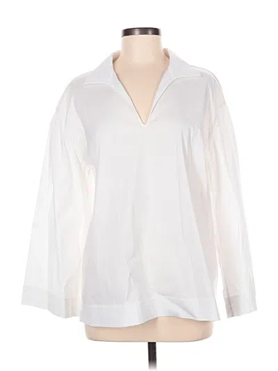 Pre-owned Lafayette 148 3/4 Sleeve Blouse In White