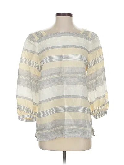 Pre-owned Lafayette 148 3/4 Sleeve Blouse In Yellow