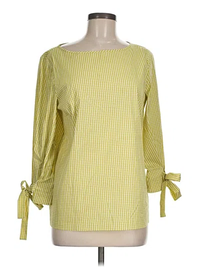 Pre-owned Lafayette 148 3/4 Sleeve Blouse In Yellow
