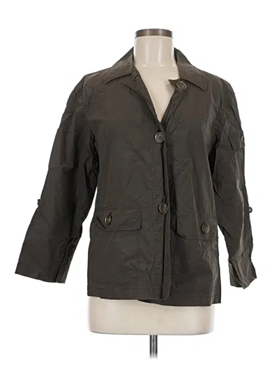 Pre-owned Lafayette 148 3/4 Sleeve Button Down Shirt In Brown
