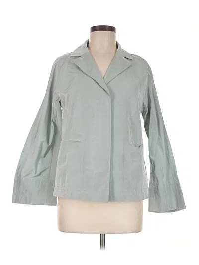 Pre-owned Lafayette 148 3/4 Sleeve Button Down Shirt In Gray