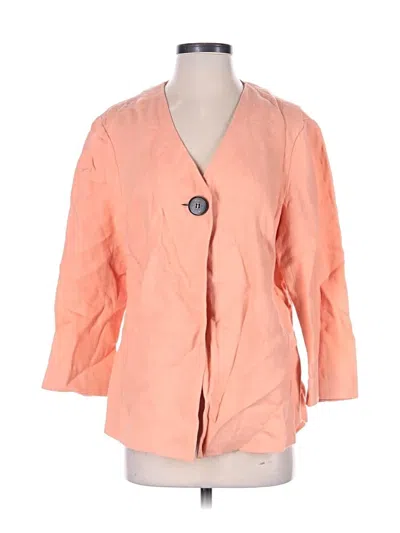 Pre-owned Lafayette 148 3/4 Sleeve Button Down Shirt In Pink