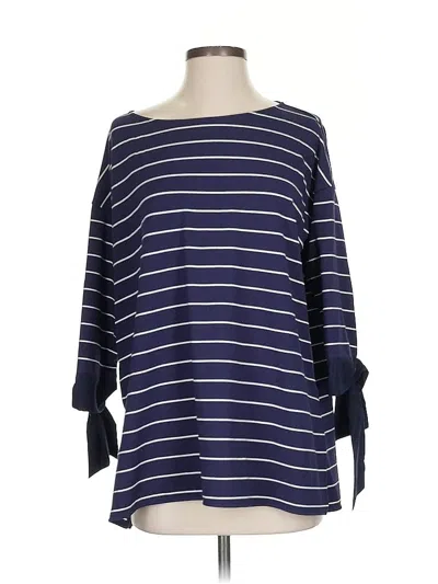 Pre-owned Lafayette 148 3/4 Sleeve T-shirt In Blue