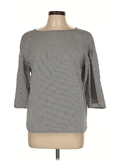 Pre-owned Lafayette 148 3/4 Sleeve T-shirt In Gray