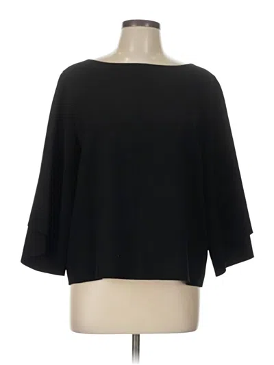 Lafayette 148 3/4 Sleeve Top Black Boatneck Tops