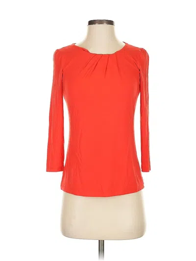 Pre-owned Lafayette 148 3/4 Sleeve Top Red Boatneck Tops