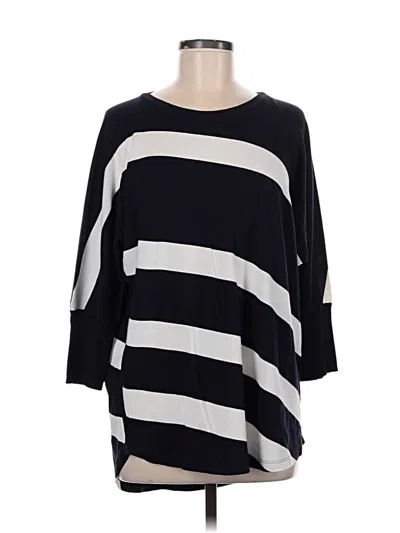 Pre-owned Lafayette 148 3/4 Sleeve T-shirt In Black
