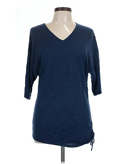 Pre-owned Lafayette 148 3/4 Sleeve T-shirt In Blue