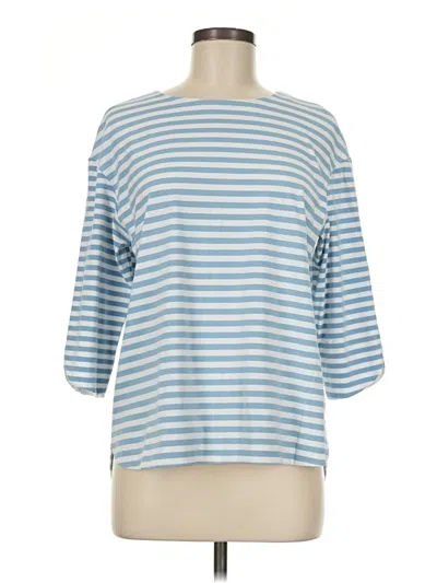 Pre-owned Lafayette 148 3/4 Sleeve T-shirt In Blue