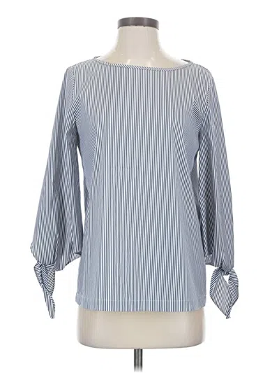 Pre-owned Lafayette 148 3/4 Sleeve T-shirt In Blue