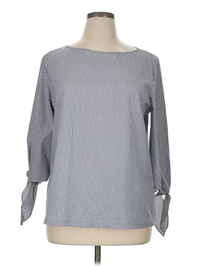 Pre-owned Lafayette 148 3/4 Sleeve T-shirt In Gray