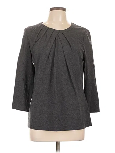 Pre-owned Lafayette 148 3/4 Sleeve T-shirt In Gray