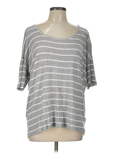 Pre-owned Lafayette 148 3/4 Sleeve T-shirt In Gray