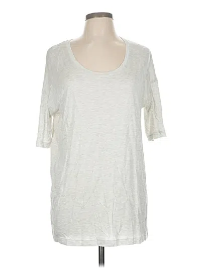 Pre-owned Lafayette 148 3/4 Sleeve T-shirt In Ivory
