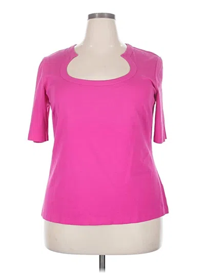 Pre-owned Lafayette 148 3/4 Sleeve T-shirt In Pink