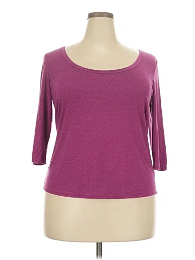 Pre-owned Lafayette 148 3/4 Sleeve T-shirt In Purple