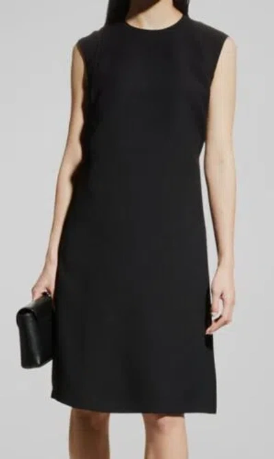 Pre-owned Lafayette 148 $999  Women's Black Wool/silk Sleeveless Shift Dress Size S